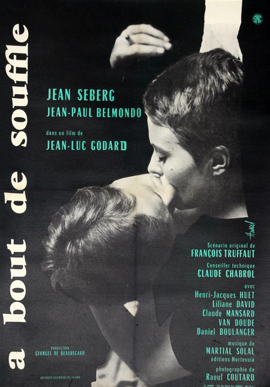A Bout De Souffle 1959, SNC, French, art by Clement Hurel 30x23in. (76x59.7cm.)